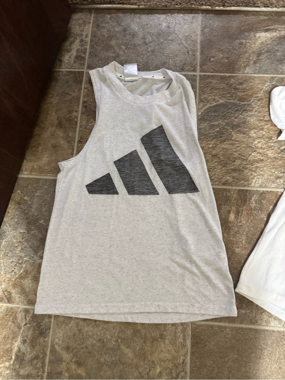adidas Light Gray Tank with Black Logo -